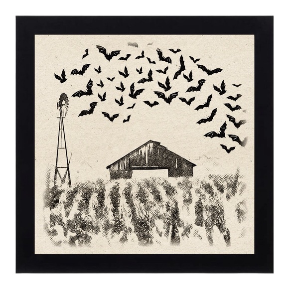 Hand Crafted Other - Barn and Bats Wall Art